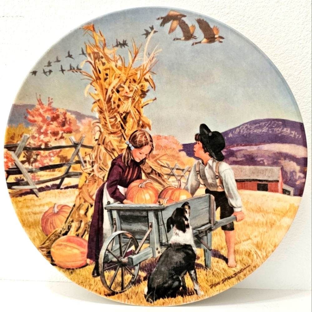 Edwin M. Knowles Plate x Don Spaulding Thanksgiving Painting Plate